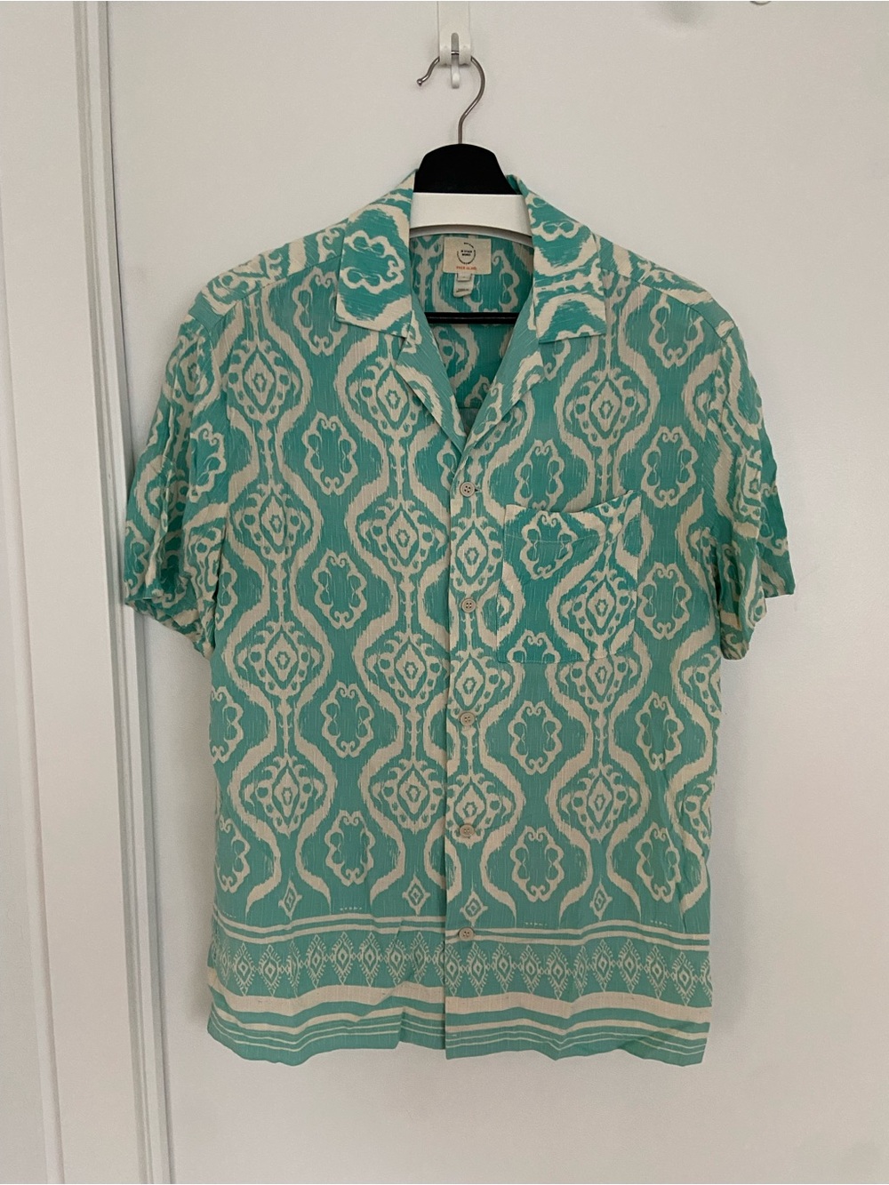 River Island Turquoise Aztec print revere shirt Short-Sleeve Shirt
